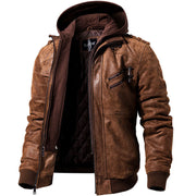 Wintermode Motorrad Lederjacke Männer Slim Fit Schräger Reißverschluss PU Jacken Herbst Herren Leder Biker Mäntel Warme Streetwear