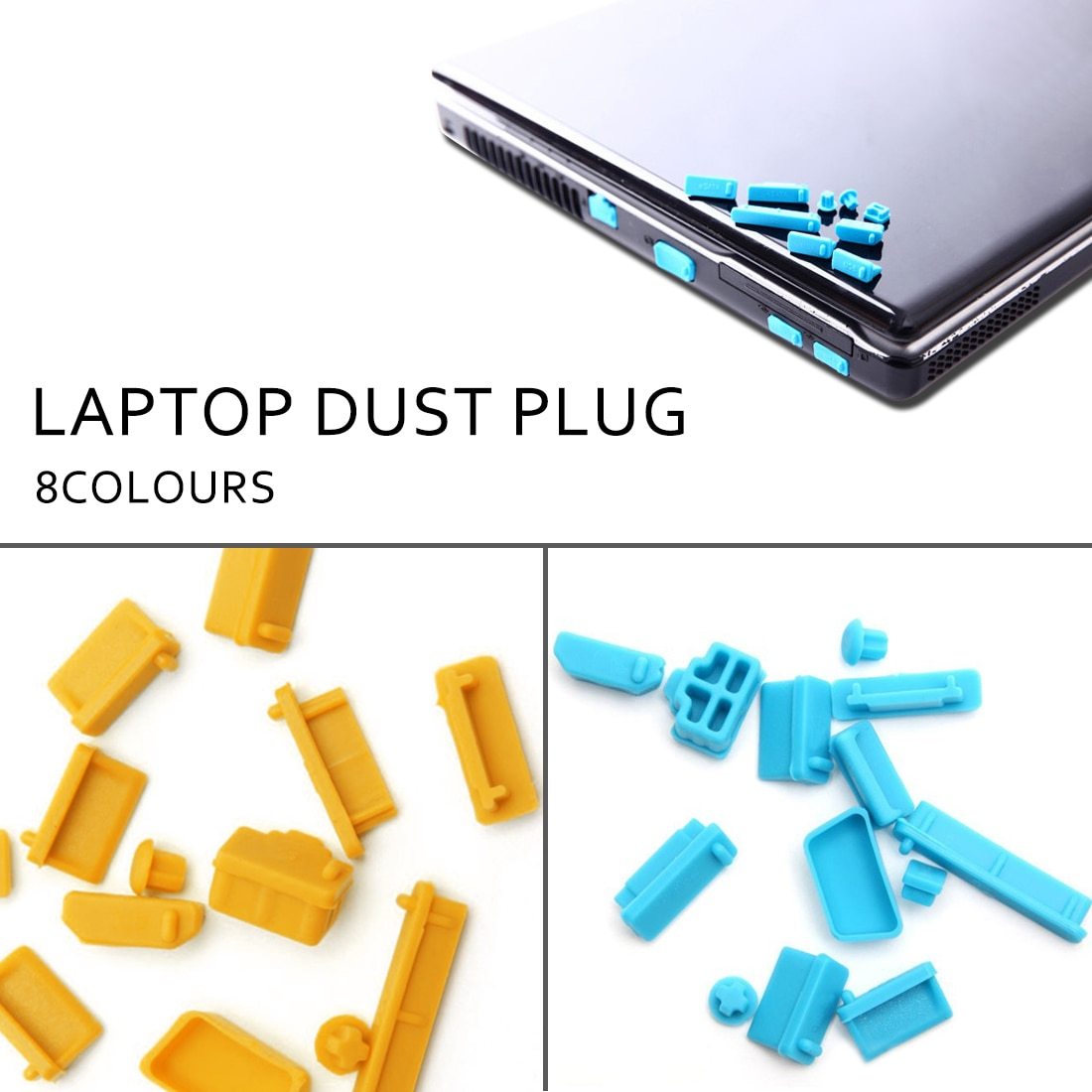 Silicone Dust Plugs for Laptop, 13-piece set