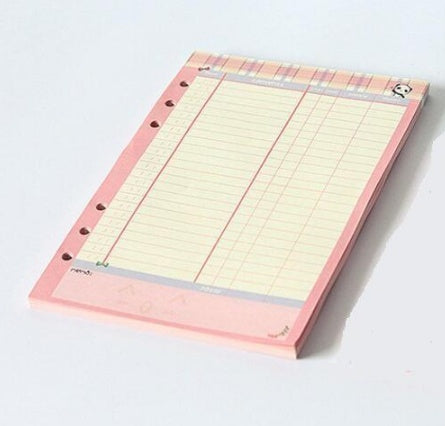 A5 A6 Farbiges Tagebuch-Binder-Füllpapier