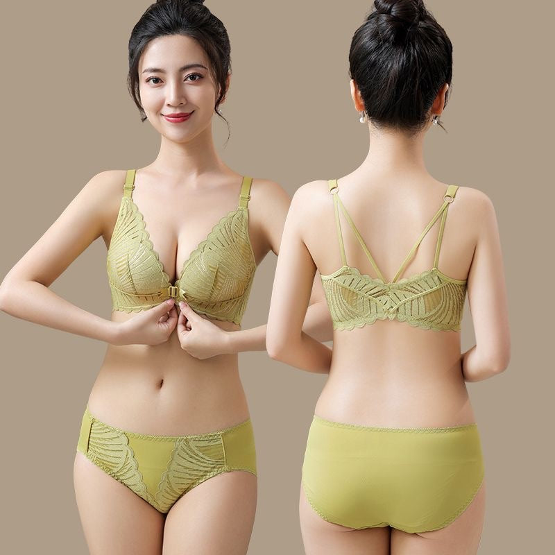 Women's Button Front Bra Small Breasts Anti-SAG Bra