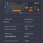 Kabellose mechanische Bluetooth-Tastatur mit drei Modi