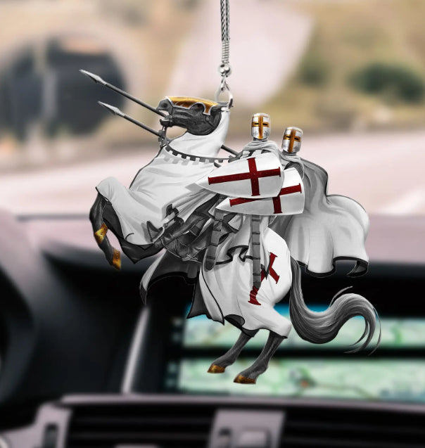 Acrylic Flat Knight Car Pendant Car Interior Decoration Accessories Rearview Mirror Decorations Pendant