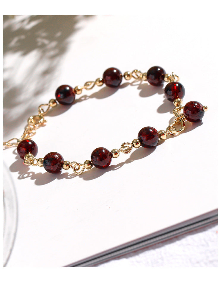 Bardo Wine Red Garnet Bracelet For Women