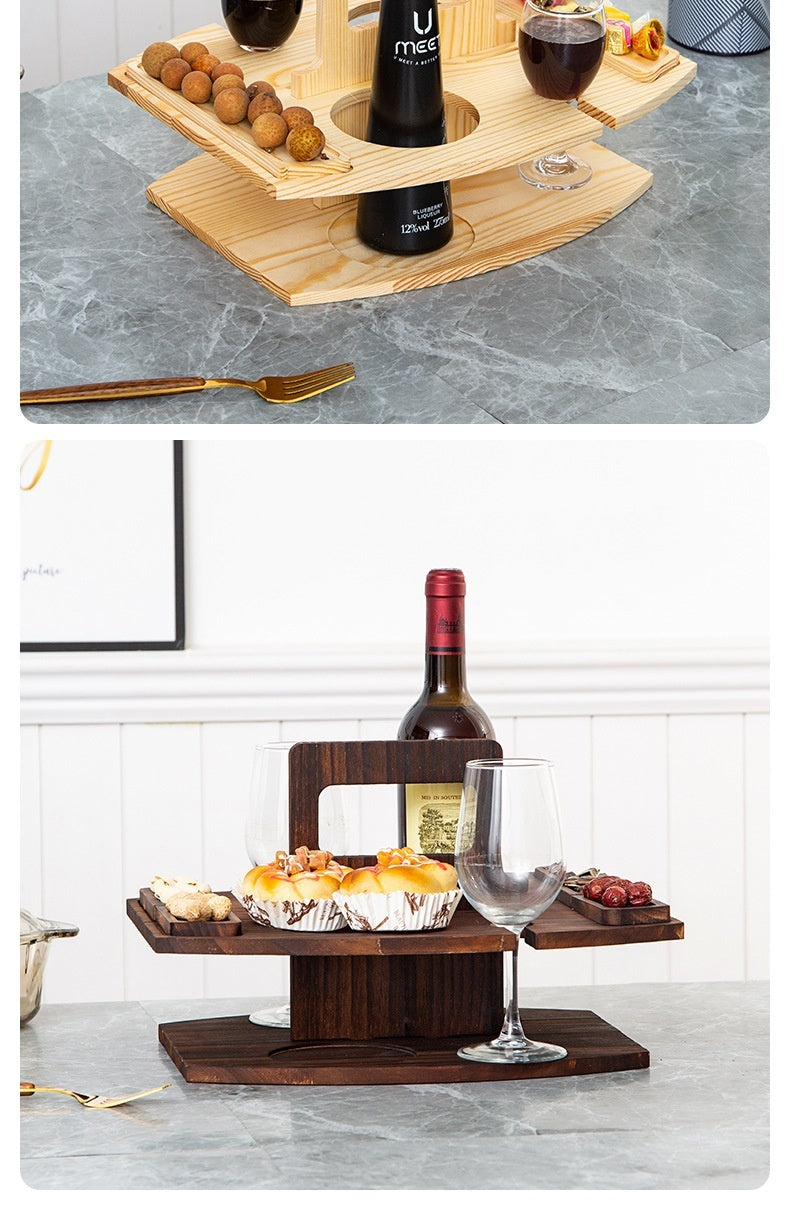 Wine rack Wooden wine rack Removable wine glass holder