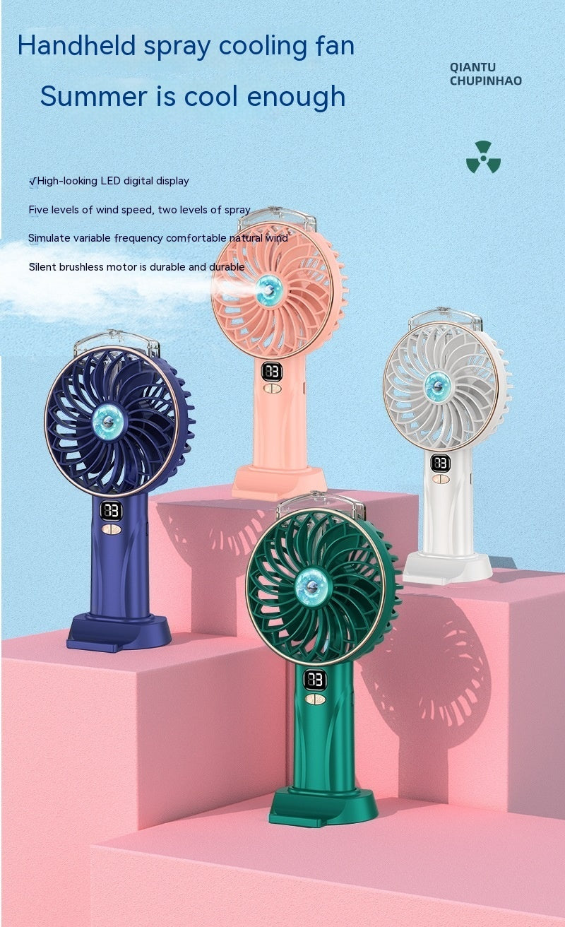 Spray Handheld Fan Digital Display Screen Charging Long Battery Life