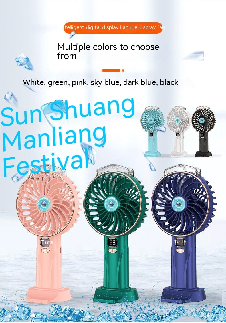 Spray Handheld Fan Digital Display Screen Charging Long Battery Life