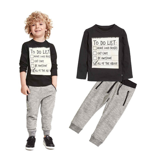 Kids Boys Clothing Set Baby Boy Casual Clothes Spring Autumn Cotton Long Sleeves T-shirt Pants 2pcs Suit For 3-7 Years