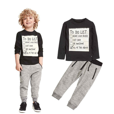 Kinder Jungen Kleidung Set Baby Jungen Freizeitkleidung Frühling Herbst Baumwolle Langarm T-Shirt Hosen 2tlg Anzug Für 3-7 Jahre