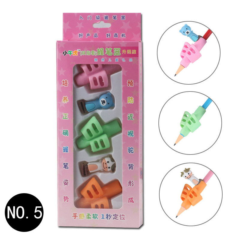 Correct student writing posture cartoon children stationery pen holder