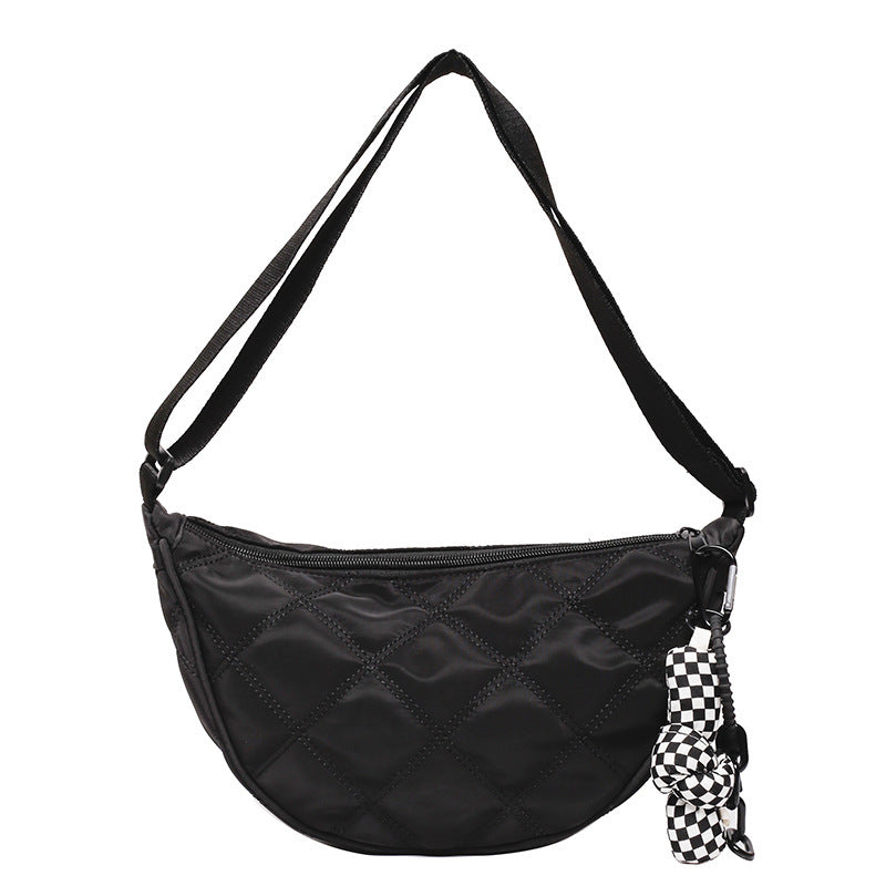 shoulder bag with trendy rhombus motif