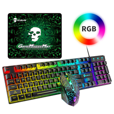 Kuiying T6RGB Leuchtendes Tastatur- und Mausset