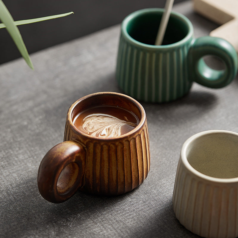 Steinzeug Kaffeetasse Handgemacht Retro