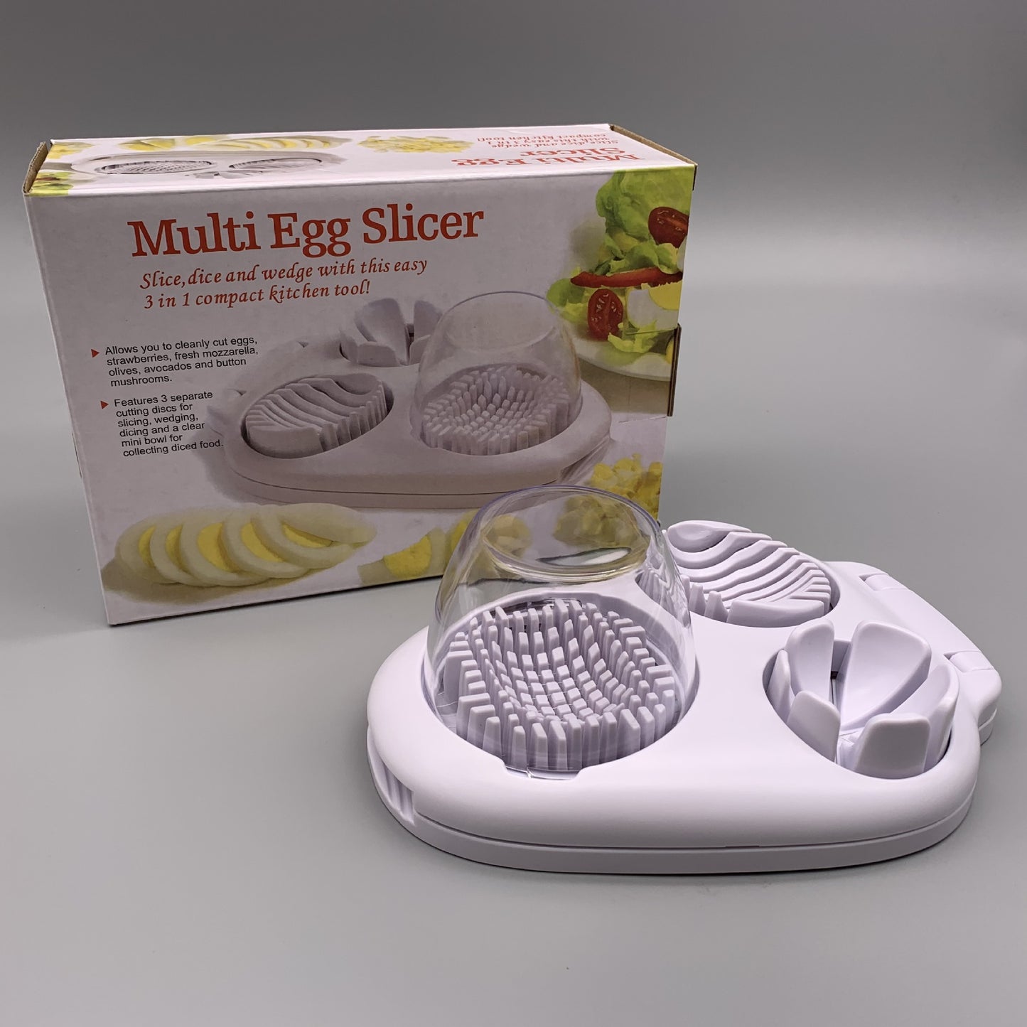 Three in one egg cutting tool