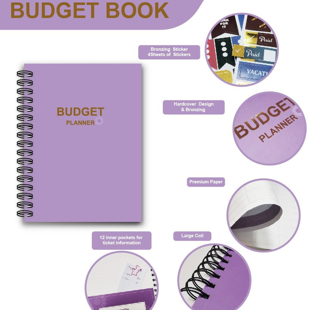 Coil Notebook Aufkleber Monatliche Finanz planung Englisch Budget Buch Anzug