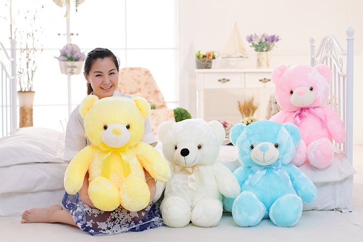 Kreatives Leuchten LED Teddybär Kuscheltiere Buntes leuchtendes für Kinder Kissen