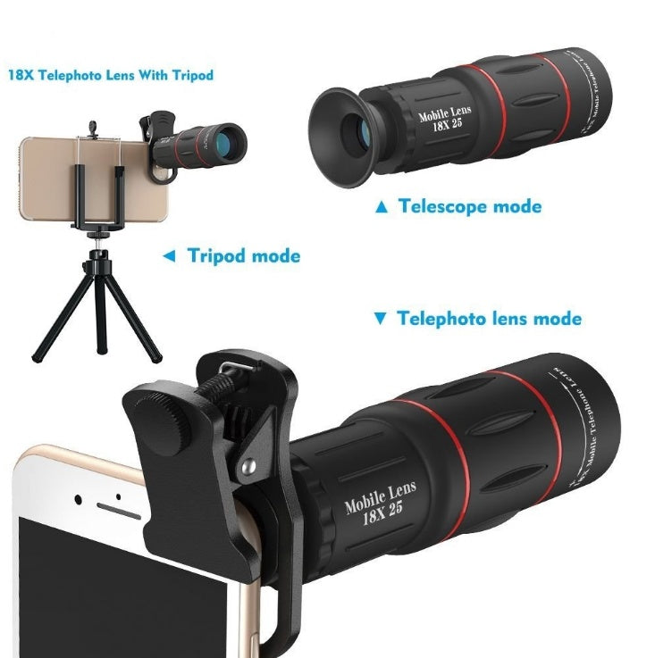 External 18 times mobile phone telephoto lens telescope intelligent focusing high-definition telephoto artifact 