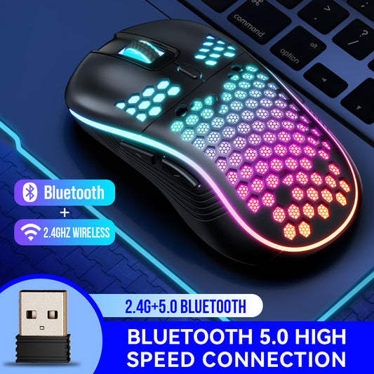 Dual Modus Waben Shell RGB Drahtlose Bluetooth  Maus