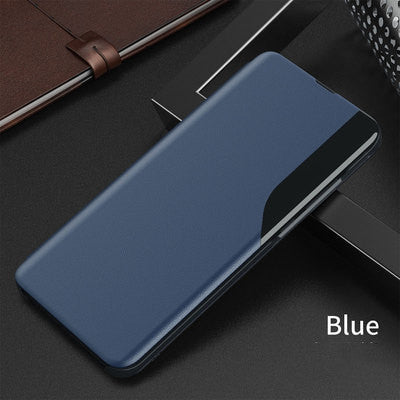 Side Display Magnetic Clamshell Leather Phone Case Bracket Protective Cover