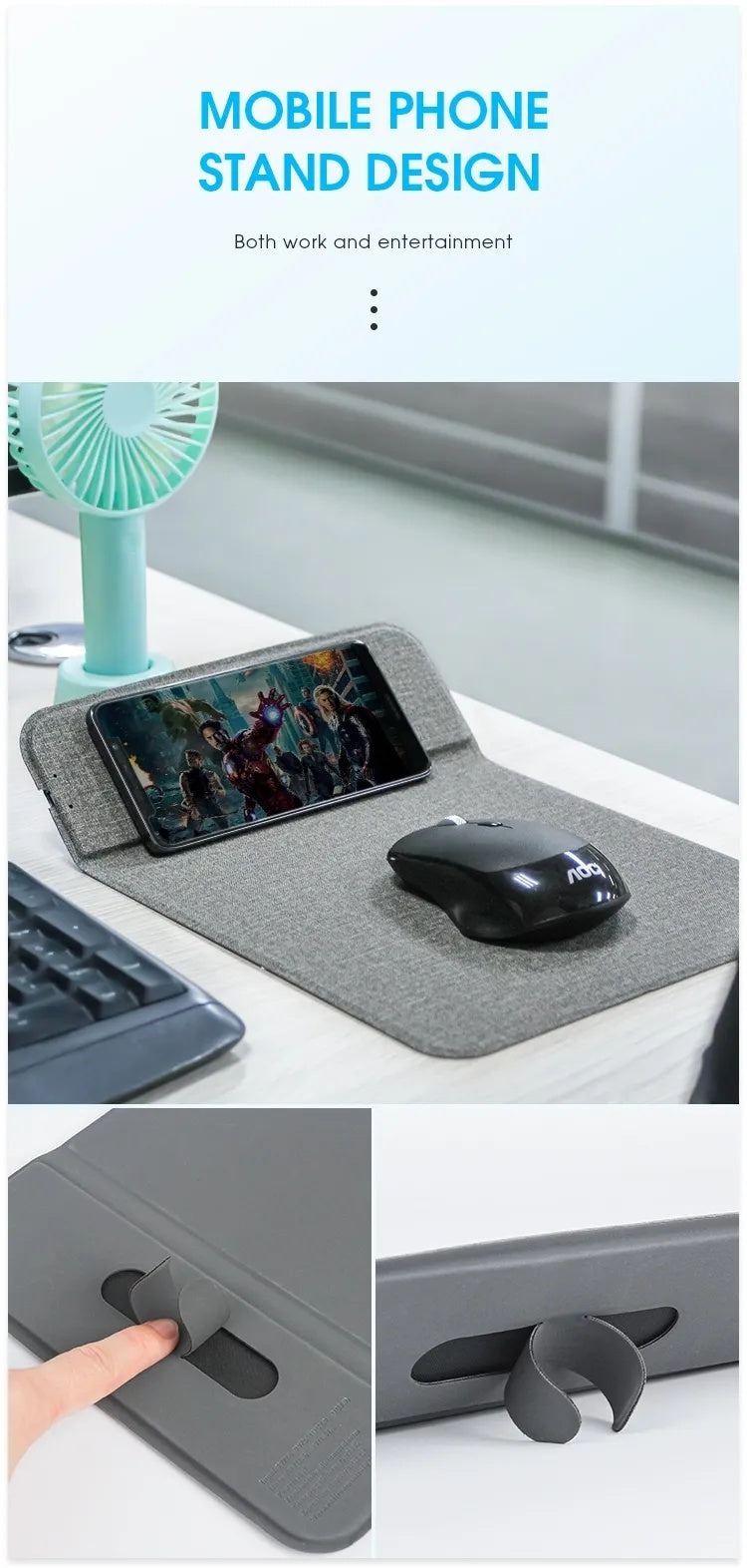 Foldable fabric phone holder