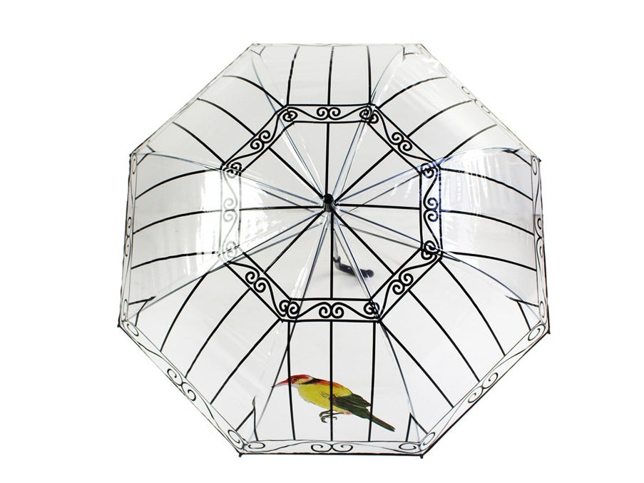 Cage Transparent Umbrella Long Handle 