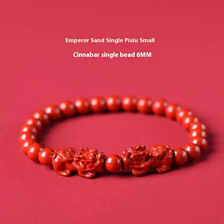 High-content Natural Raw Ore Cinnabar Ruyi Pi Xiu Bracelet