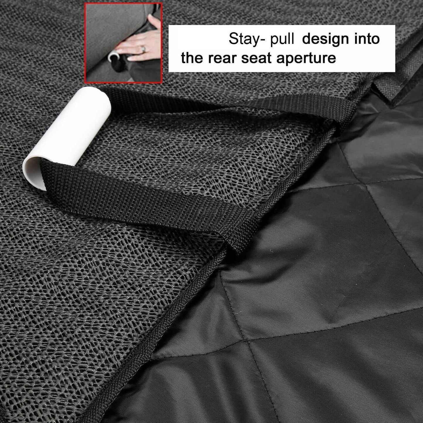 Rear Seat Cover for Pets Waterproof Bench Seat Protector Luxury Black