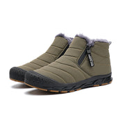 Kurze Winterstiefel „Snow“ aus Leder und Fell mit integriertem Fell