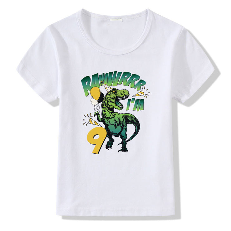 Kinder T-Shirt Zahlen 1-9 Geburtstag T-Shirt