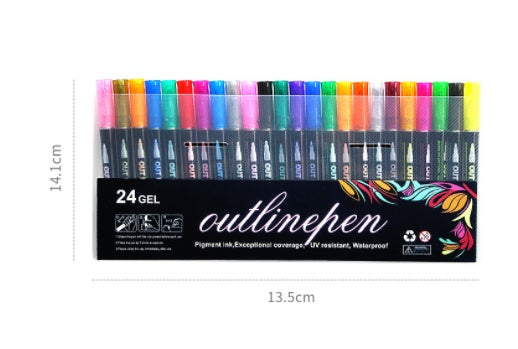 Outline Hand Textmarker 12 Farben Set