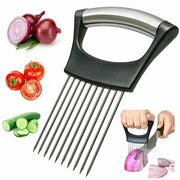 Food Slice Assistant - Edelstahl Zwiebelhalter Slicer Tomatenschneider Rutschfest