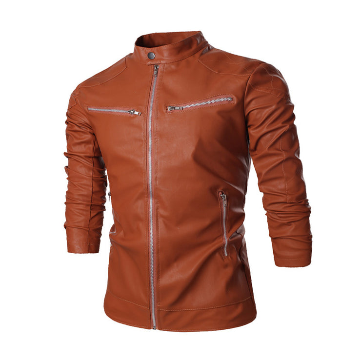 Koreanische Herren Lederjacke Motorradjacke Herren