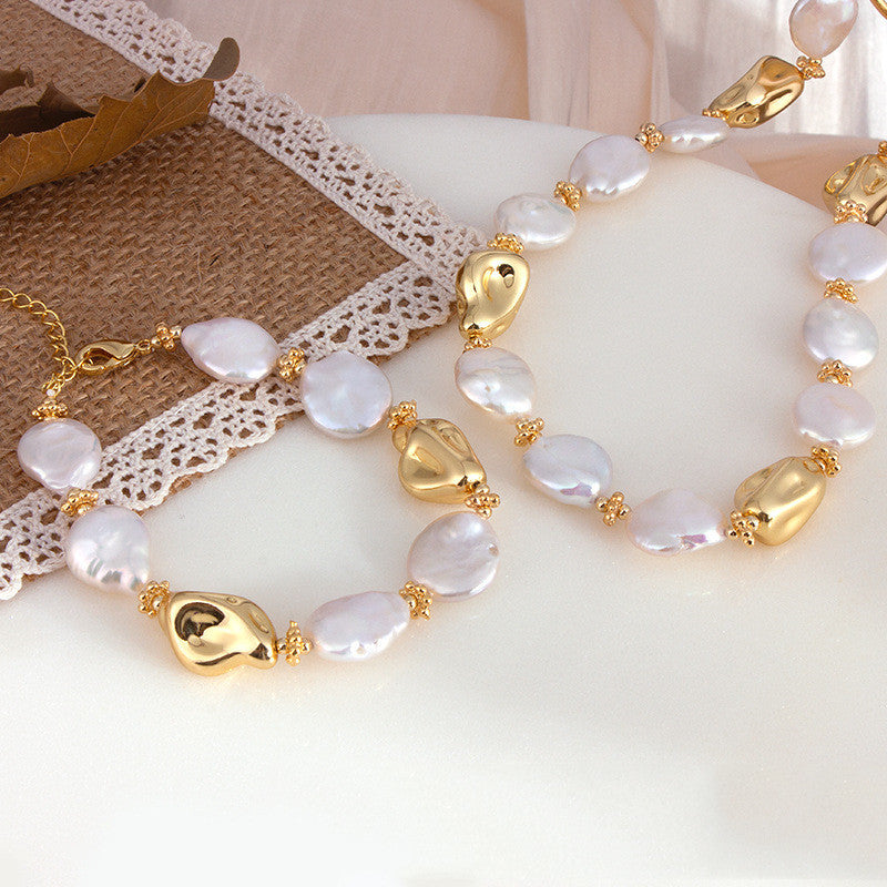 Fashion Natural Freshwater Pearl Bracelet Fritillary High-grade Texture European And American Style Necklace