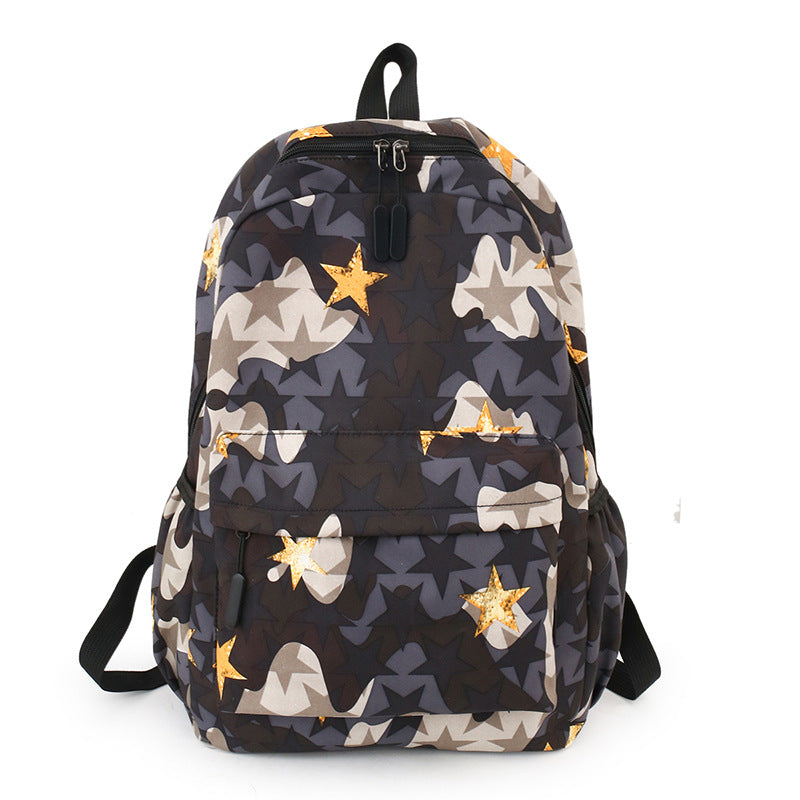 Large canvas backpack with graffiti print