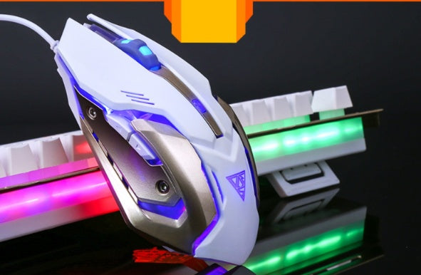 Mechanical horse herder mouse game colorful luminous cable USB mouse