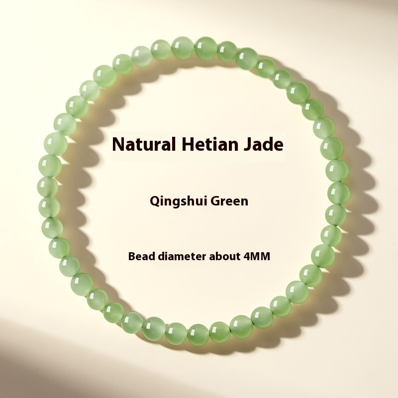 ICE Clear Water Scattered Beads Natural Xinjiang Jade Bracelet