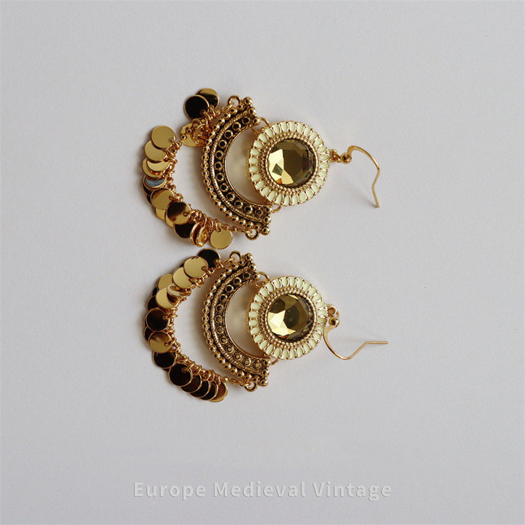 Handmade Citrine Elegant Retro French Earrings