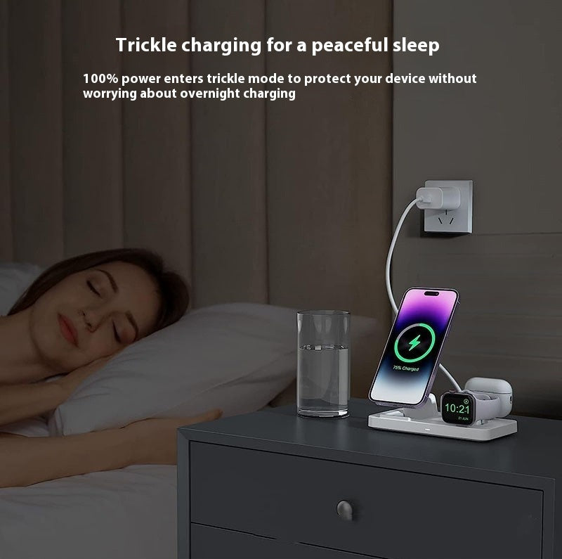 Mobile Watch Headset Foldable 3-in-1 Magnetic Wireless Charger