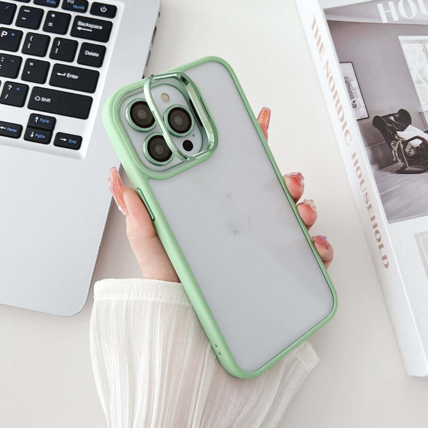 Metal Lens Invisible Bracket Phone Case