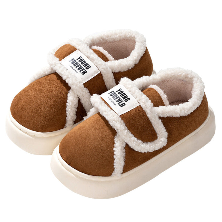 Full Heel Wrap Women's Autumn And Winter Cotton Slippers Indoor Home Non-slip Warm Fleece-lined