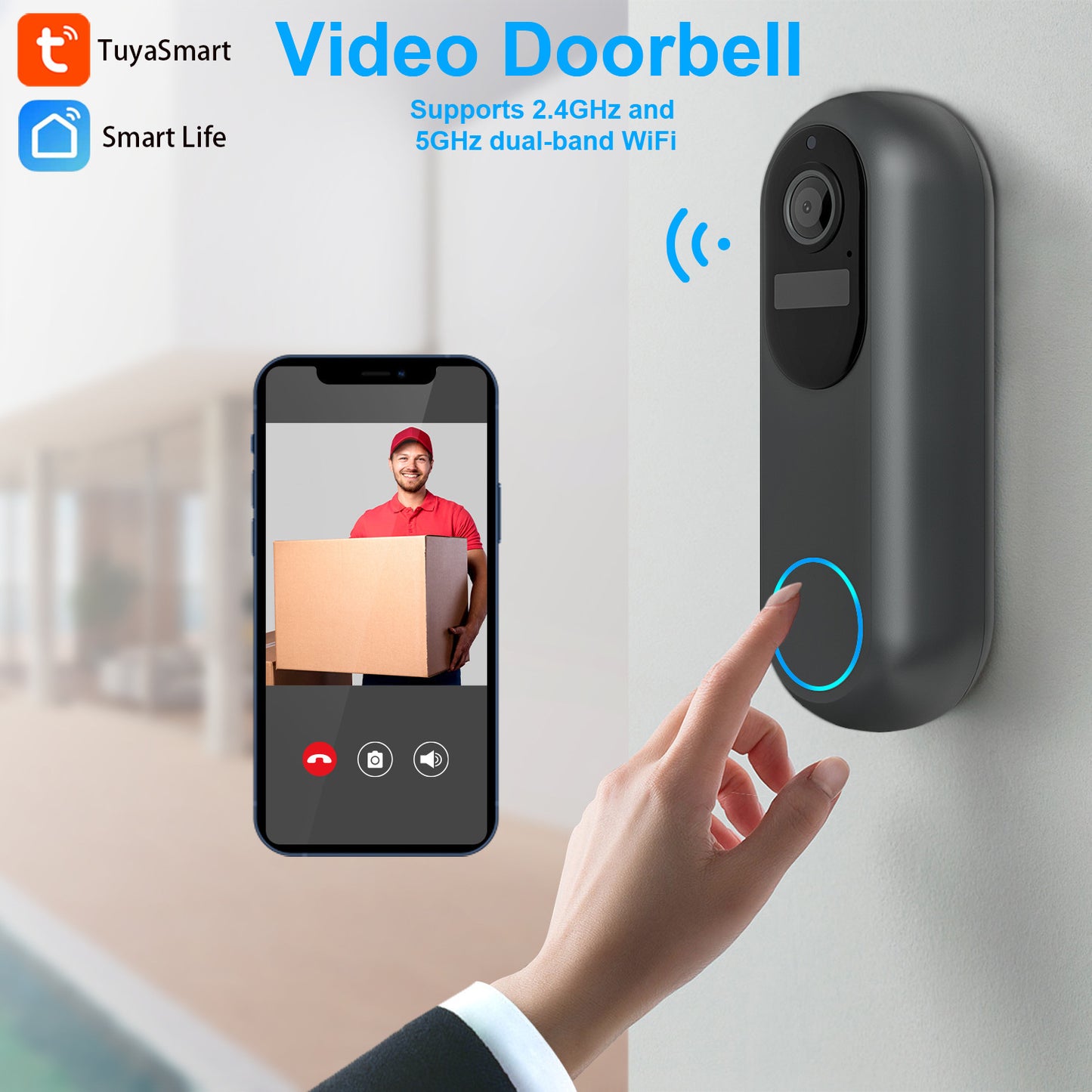 Smart Visual Doorbell Monitoring Intercom Low Power Camera