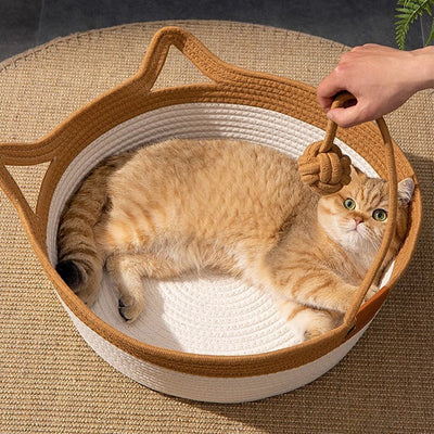 Grobes Leinen Rattan gewebt Vier Jahreszeiten Universal Sommer Katzen Nest