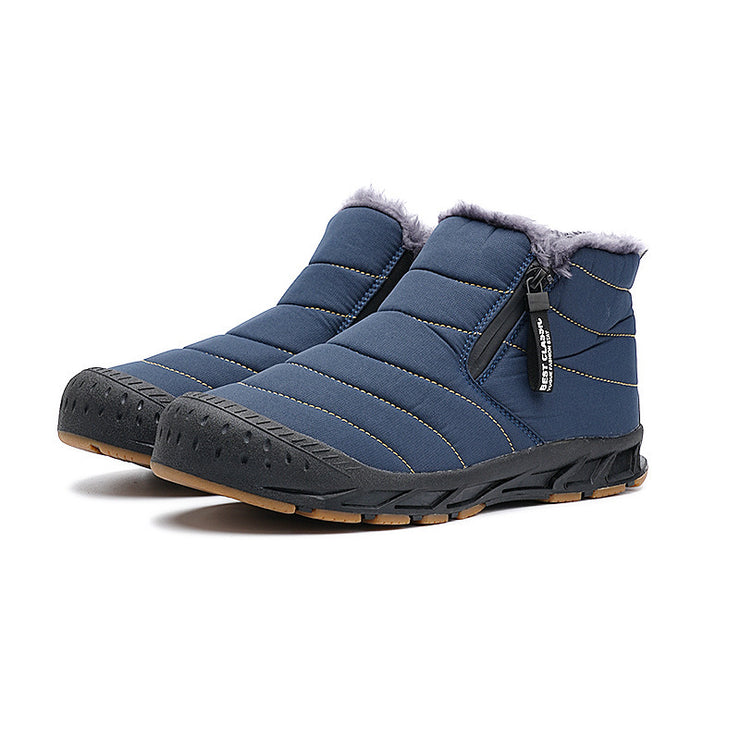 Kurze Winterstiefel „Snow“ aus Leder und Fell mit integriertem Fell