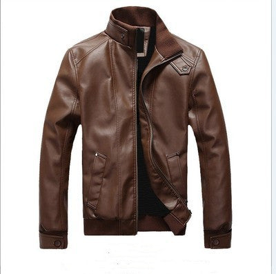 Slim fit motorcycle leather jacket