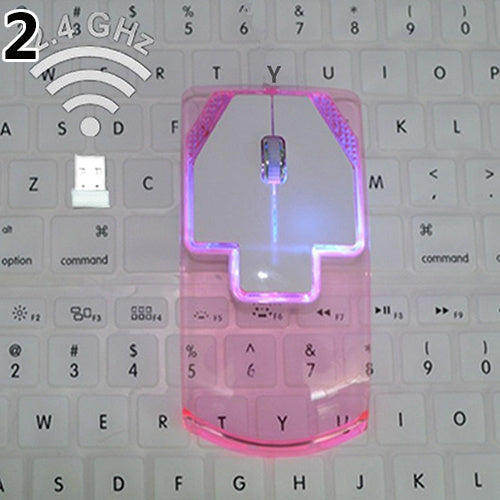 Creative Ultra-thin Transparent Wireless Optical Luminous Mouse