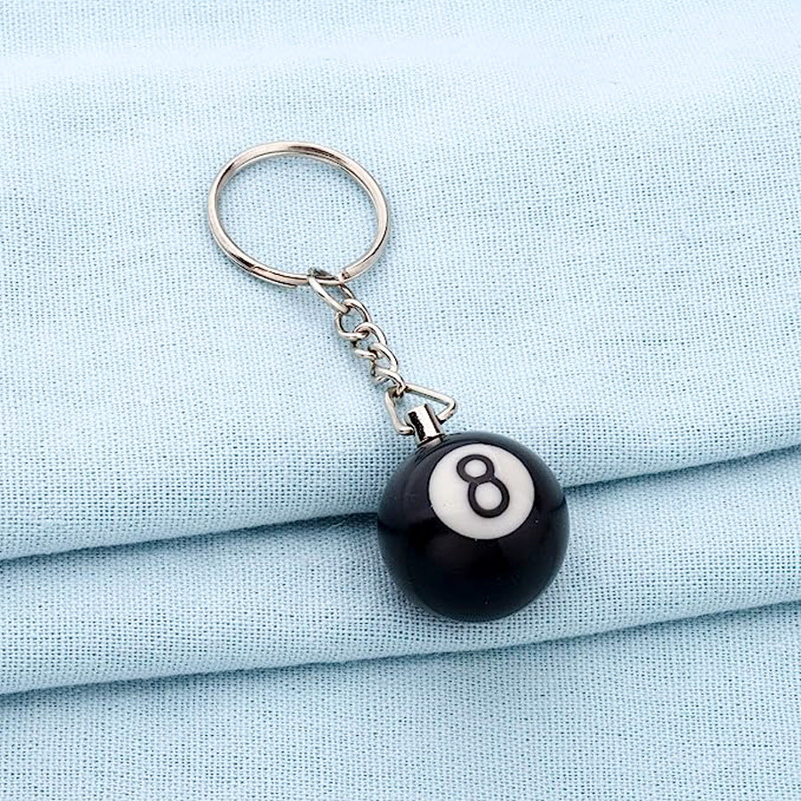 Pure Black No. 8 Billiards Keychain