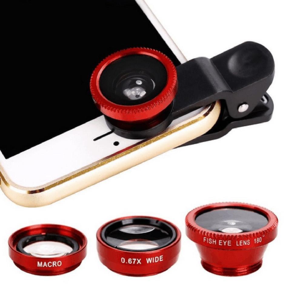 Mobile Phone Lens Wide Angle Macro Fisheye Three in One External Camera