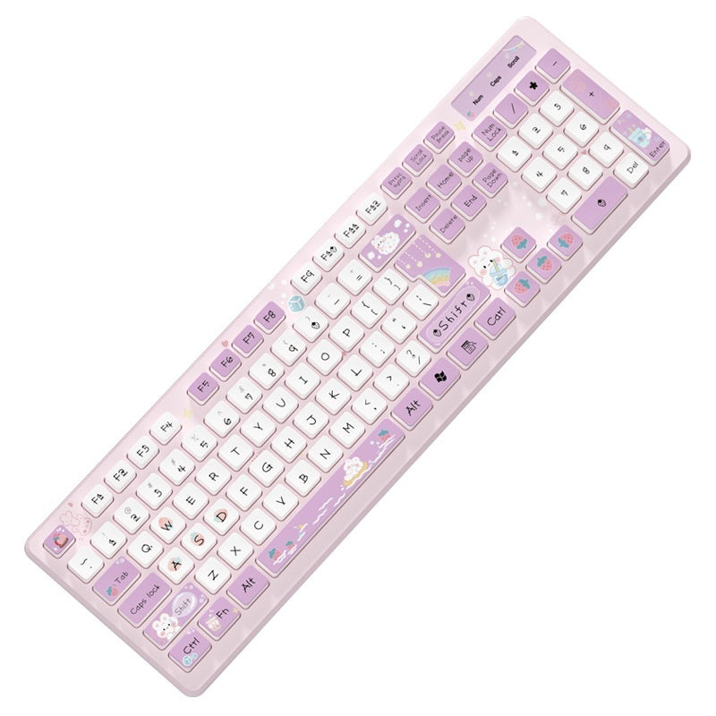 Milk Tea Rabbit Cute Chocolate Wired Keyboard