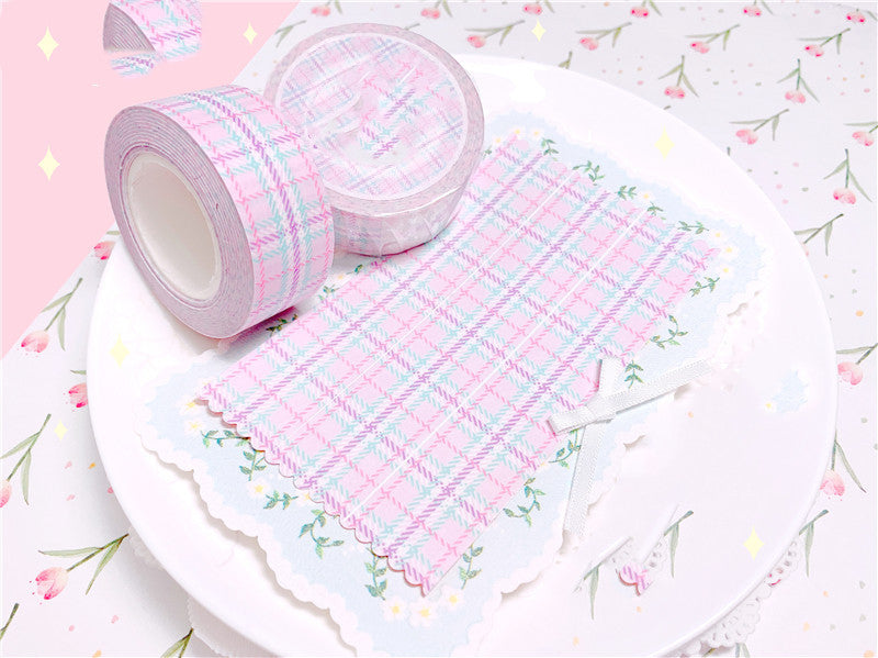 Hand account decorative plaid paper tape