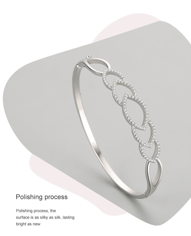 S925 Sterling Silver Ladies Chain Hollow Jewelry Bracelet