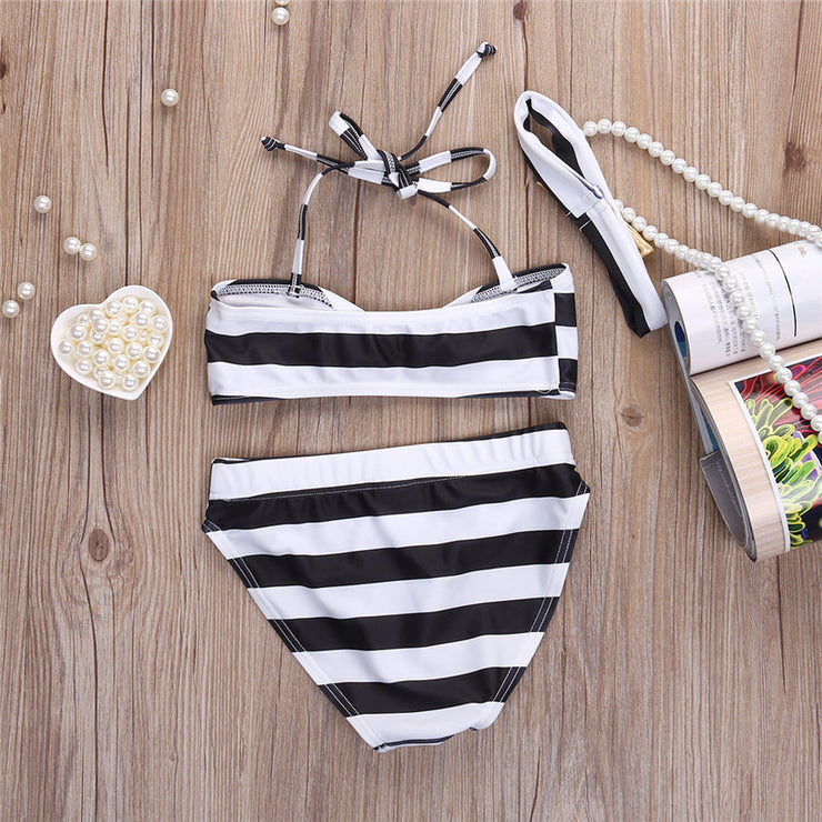 Baby girl striped bow bikini beachwear